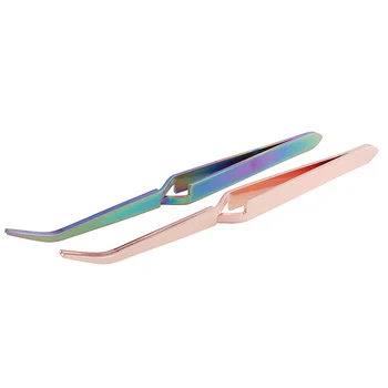 Cui din Oțel inoxidabil Modelarea Pensete Aur roz de Unghii Clip Curba Pincher UV Manichiura cu Gel Instrumente Nail Art Ciupit Clemă