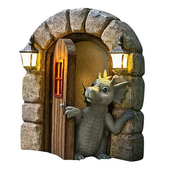 Curte frumoasă Dragon Sculptura Rășină Fereastra Forma de Statuie Arta de Perete Home Decor în aer liber ANDF889