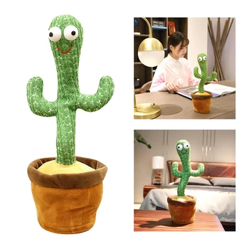 Dans Cactus Jucărie De Pluș Cântând Cântece Electronice Se Agită Luminos De Înregistrare Papusa De Plus Cactus Jucarii Pentru Copii De Educație Timpurie Jucărie
