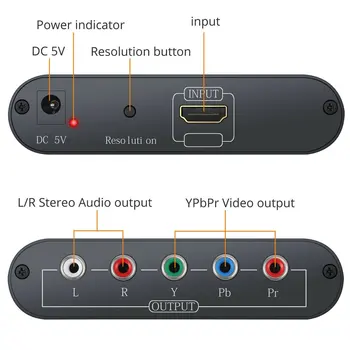 DC5V compatibil HDMI Intrare La 1080P Video Component YPbPr 3RCA RGB Convertoare Scala R/L Audio de Ieșire