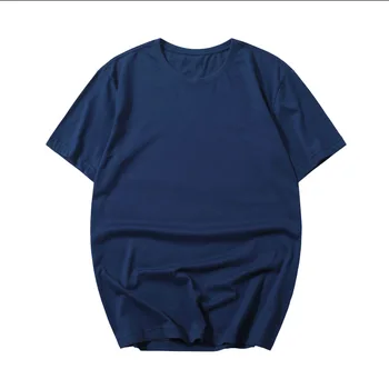 De vară pentru bărbați și femei pe gât rotund tricou vrac cu mâneci scurte culoare solidă bottom tricou simplu sportive și de agrement T-shirt