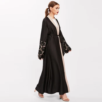 Deschide Femei Cu Rochii Kimono Cardigan Dubai Hijab Rochie Musulman Jilbab-Ul Turc Islam Îmbrăcăminte Caftan Abayas Caftan Halat De Islam Kleding