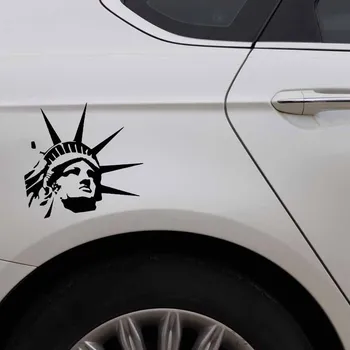 Desene animate Autocolante Auto Statuia Libertății America, New York, statele UNITE ale americii de Călătorie Auto Autocolant Decor de Vinil Decal mai Tare Negru/Argintiu 16*14.5 CM