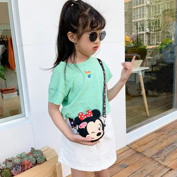 Disney Din Silicon Fată De Desene Animate Mickey Rucsac Mini Geanta De Umar Coreean Capsuni Urs Anime Copil Monedă Pungă Fete De Messenger Bag