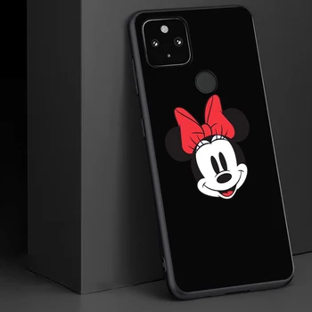 Disney Mickey si Minnie la Șocuri Acoperire pentru Google Pixel 5 4 4A XL 5G Negru Telefon Caz Coajă Moale Fundas Coque Capa