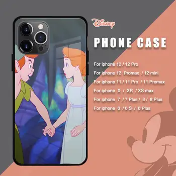 Disney peter pan Printesa de animație Caz Telefon din sticla Temperata Pentru Iphone 11 Pro Max 12 mini Xs 7 8 PLUS 6s XR