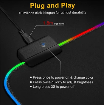 DIY Imagine Custom RGB Mousepad XXL Laptop cu USB LED aprins Gaming Mouse Pad cel Mai Confortabil și Durabil Birou Mat pentru Gamer