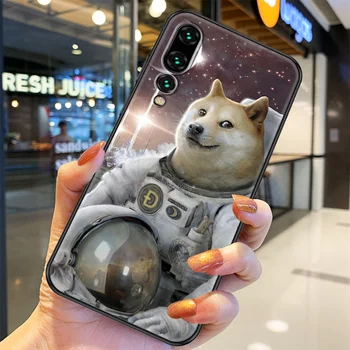 Dogecoin Doge cazul în care Telefonul Pentru Huawei Honor 6 7 8 9 10 10 20 O C X Lite Pro Joaca moale negru coperta rezistent la apa destul de hoesjes