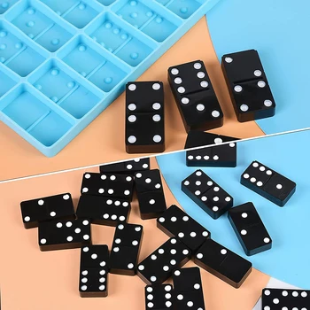 Dominoes Storage Box Resin Molds, DIY Resin Molds Domino, Dot Dominoes Silicone Molds, Domino Epoxy Resin Molds, Domino Game