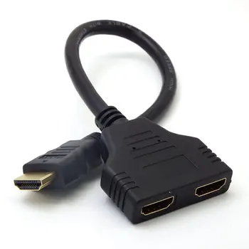 Dropshipping 1080P Port HDMI de sex Masculin 2 Feminin 1 2 Splitter Cablu Adaptor Convertor Negru HDMI splitter cablu
