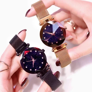 Dropshipping 2 buc Ceas Bratara Set Cu Cutie de Lux pentru Femei Ceasuri Magnet Ceas de Moda Brățară Ceas de mână reloj mujer