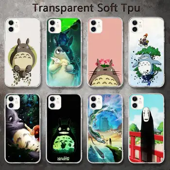Drăguț Totoro Spirited Away Ghibli Miyazaki Anime Cazuri de Telefon pentru iPhone 8 7 6 6S Plus X 5S SE 2020 XR 11 pro XS MAX 12 12Mini