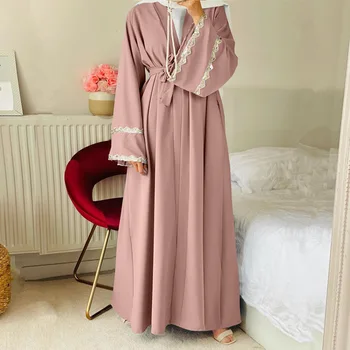 Eid Abayas pentru Femei Dubai Turcia Musulmane Hijab Rochie Mubarak Deschide Abaya Kimono Islam Caftan Halat Musulmane Longue Djellaba Femme