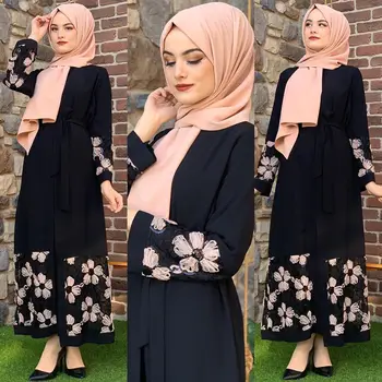 Eid Turcia Musulmană Islamic Abaya Îmbrăcăminte Hijab Rochie de Flori Deschise Abayas pentru Femei Djellaba Marocan Caftan Halat Jubah Dubai Arabe