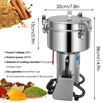 Electric Moara de Cereale 2000 g 25000 rpm Oțel Inoxidabil Moara de Cereale Polizor 4500 W Cereale, Condimente, Plante aromatice, Cereale, Cafea, Hrana Uscata Moara