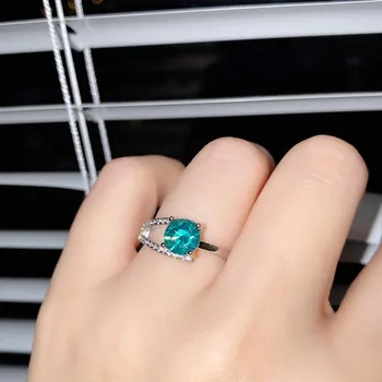 Europa și Statele Unite nou albastru-verde moissanite destul de simplu inel, diamant set Regina inel, potrivit ca un cadou pentru fete