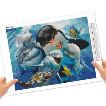 EverShine Diamant Pictura Animale Full Piața Diamant Broderie Delfin Cruce Cusatura De Vânzare Pietre Art Hobby Home Decor