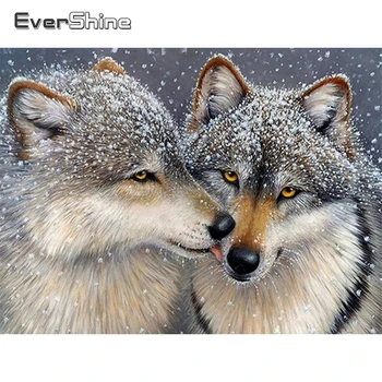 EverShine DIY 5D Lup Diamant Tabloul Complet pătrat Animale cruciulițe Diamant Broderie Vânzare Decor de Iarna Pentru Casa