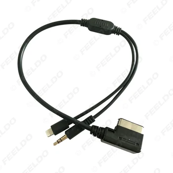 FEELDO 5Pcs Masina AMI/MDI Interfata 3.5 mm de sex Masculin Audio AUX + Lightning Jack Percepe Doar Cablu Adaptor Pentru Audi/Volkswagen #AM6214