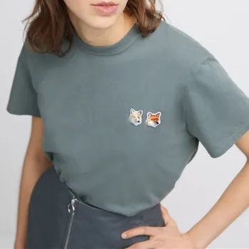 Femei Bumbac T-Shirt Casual, O-Gat Maneci Scurte Tee Fox Broderie de Imprimare Unisex 2021 Vara Tee si Topuri
