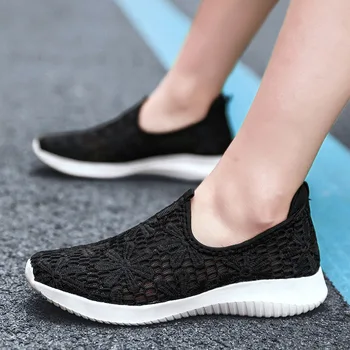 Femei Pantofi Casual Ladies ochiurilor de Plasă Respirabil Lucru Confortabil Adidasi de Vara Aluneca pe Femeie Mocasini Zapatos Mujer