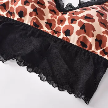 Femei Sexy Lenjerie De Dantelă Sutien Leopard Bralette-O Singură Bucată Fără Sudură Tube Top Confortabil Wireless Frumoase Spate Sutienul
