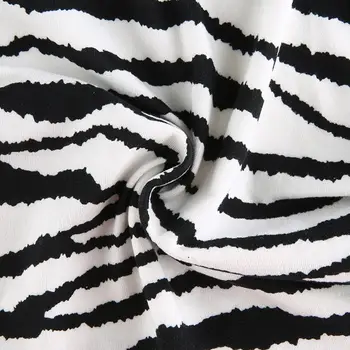 Femei Sexy Rochie Fără Mâneci Zebra Print Litere Backless Crop Top Bretele Halter Vest