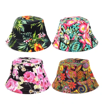 Femei Vara Pliabil Flower Print Găleată Pălărie Hip Hop Margine Largă Plajă de Călătorie Protectie UV Top Rotund de protecție Solară Pescar Capac