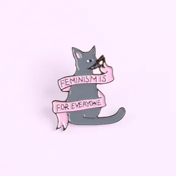 Feminismul Este pentru toată Lumea Email Ace Personalizate Cat Banner Broșe Pin Rever Tricou Sac Insigna Feministă Bijuterii Cadouri pentru Prieteni