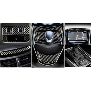 Fibra de Carbon din Spate de Evacuare a Aerului Benzi Decorative de Interior Capacul Ornamental Decor se Potrivesc pentru Cadillac ATS 2013-2019