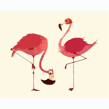 Flamingo Desene Animate Panza Pictura In Ulei Pe Panza Pictura Printuri Cameră Arta De Perete Decor Poze Postere Cameră Decor Acasă