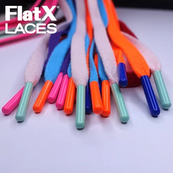FlatX 8mm Violet/ Galben Culoare Metal Sfaturi Șireturile de Înaltă Calitate Profesională Adidas Dantele Șiret Lacet