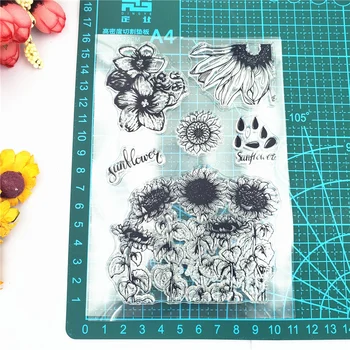 Floarea-soarelui Floare de Câmp Limpede Transparent Timbre Silicon de Timbru pentru DIY Scrapbooking Album Foto Carte de a Face