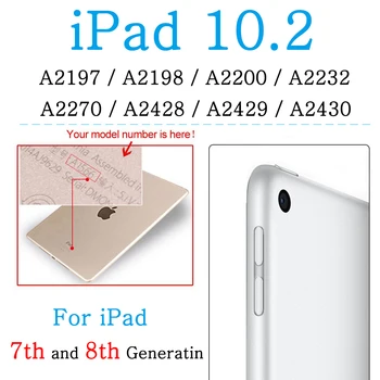 Funda iPad a 7-a a 8-a Generație Caz pentru Apple iPad 10.2 2019 A2197 A2198 A2200 Smart Cover Magnetic iPad 7 8 Caz Flip Stand Capa