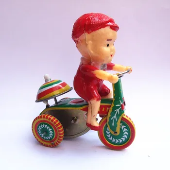 [Funny] Adult Colecție Retro Vânt de până jucării Tablă de Metal Copilului plimbare cu bicicleta joc de apel tricicleta Mecanice Ceas de jucărie figura