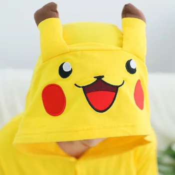 Galben Pikachu Vara Animale Cosplay Costum Salopeta Cu Maneci Scurte Hanorac Pentru Femei Adulte Oameni De Halloween Petrecere De Vacanță Homewear