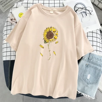 Groază De Floarea-soarelui Galben Cranii de Imprimare pentru Femei T-Shirt de Vară Moale T Shirt O-Gât Moda Tee Haine Casual Brand Topuri Femeile