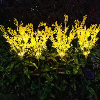 Grădină Lampa Solara LED-uri Impermeabil Peisaj Lampa de Lumina Solara Florile de Rapiță, Cadou de Casa Gazon Lumina Curte Flori Petrecere în aer liber