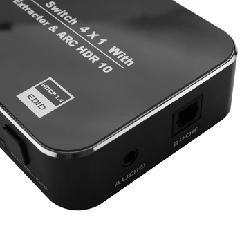 HDMI2.0 Switcher 4K 60 HZ HDMI 4X1 Switcher cu Audio Splitter Suport HDCP UE Plug