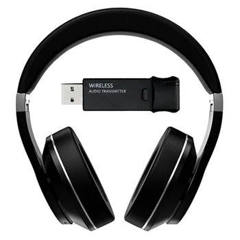HFES Căști Bluetooth + USB Transmițător de TELEVIZIUNE PC Wireless Căști Over-Ear Zgomot HiFi Stereo Gaming Headset cu Microfon