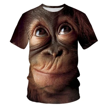 Hip-hop animal urangutan de imprimare 3d bărbați cu mânecă scurtă t-shirt casual tendință în aer respirabil tricou plus dimensiune T-shirt