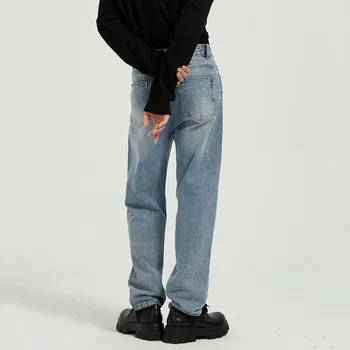 IEFB Bărbați 2021 Toamna coreene Noi Trend Libere Simplu Spălat Blugi Direct de Cauzalitate Pantaloni din Denim Streetwer Pantaloni 9Y5792