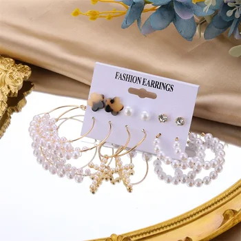IFMIA de Epocă Cercei cu Perle Pentru Femei Mare Cruce de Aur Set de Cercei Ciucure Lung Fluture Legăna Cercei Picătură 2021 Bijuterii