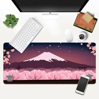 Japoneze flori de cires roz art mouse pad Nou Design de Cauciuc Pad pentru Mouse-ul de Gaming Dimensiune pentru 35x60cm 300x750x2mm birou mat
