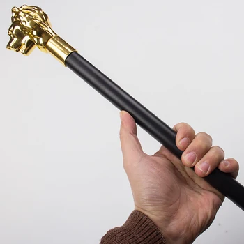 Leul de aur de Metal Cap Domn baston Forma de Animale de Performanță Etapă de Trestie de 87cm 0.65 kg