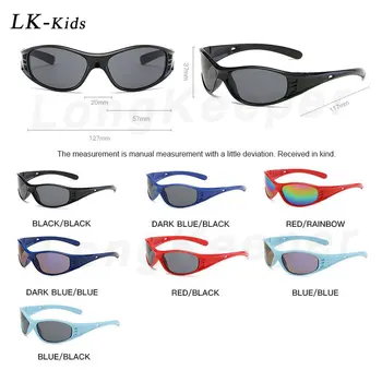 LongKeeper Oval ochelari de Soare Copii Moda Drăguț Protectie UV Roșu Ochelari Negri Pentru Băieți și Fete Trend Sport Ochelari Oculos De Sol