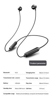 LP-BT95 Magnetic setul cu Cască Bluetooth Gât-montat Sport Căști Auriculare universal Căști Cu Microfon bluetooth Stereo 5.0