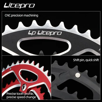 LP Litepro Biciclete Foaia Dublu 130BCD 53t -39t Rotund din Aliaj de Aluminiu Dublu Lanț Inel pentru Drum / Biciclete Pliabile