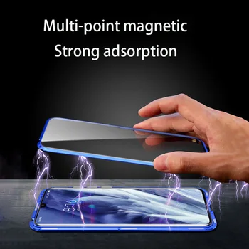 Magnetice de Adsorbție Caz de Metal Pentru Xiaomi Redmi Note 10 8 8T 8A 9 9 9A 9C 10X Lite Pro CC9 POCO X3 NFC Dublă față-Verso de Sticla Caz