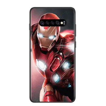 Marvel Iron Man Silicon Black Cover Pentru Samsung Galaxy S20 S21 FE Ultra S10 5G S10e Lite S9 S8 Telefon Plus Caz